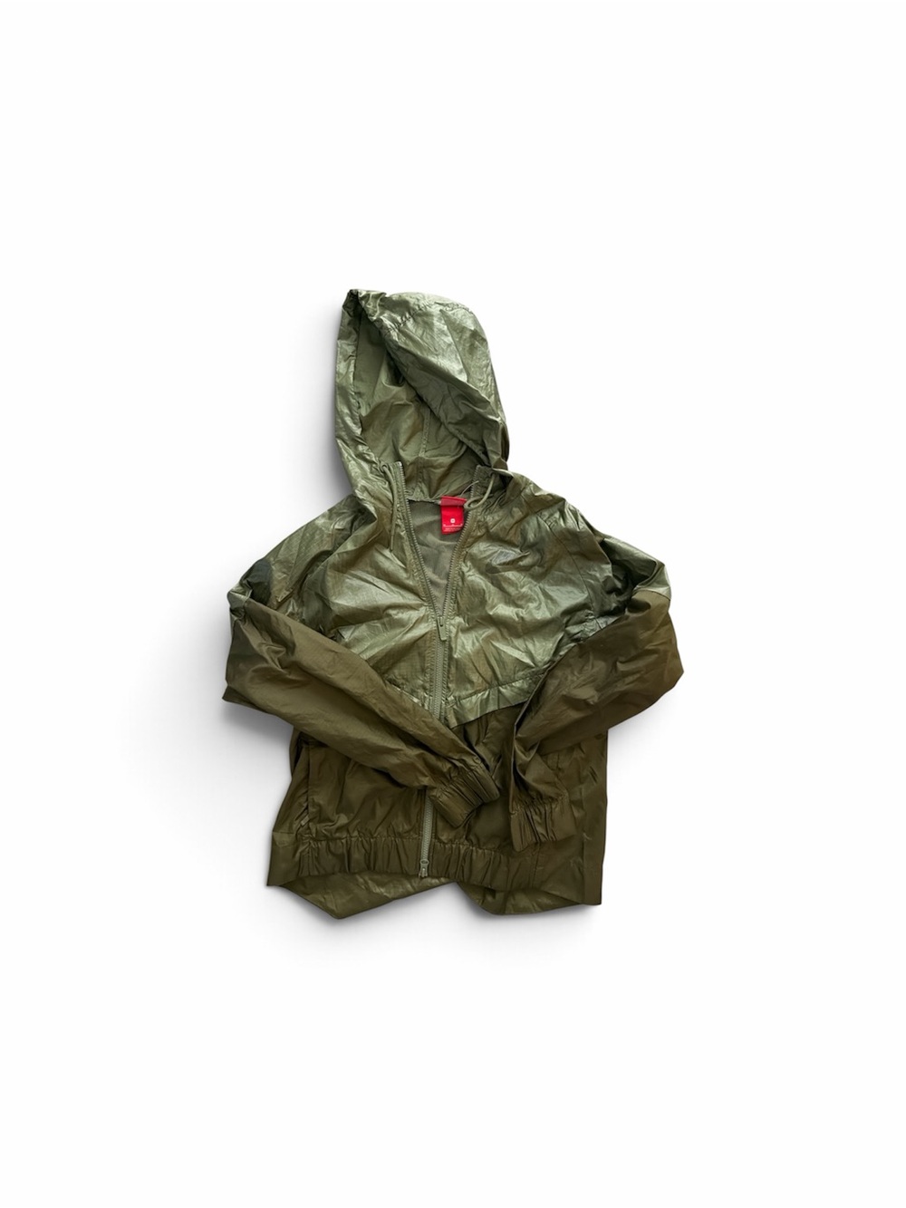 Nike Women’s Olive Green Hooded Rain Jacket